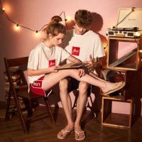 	唐狮2018夏装新款ins超火短袖情侣装短袖t恤男女纯棉宽松半袖体恤