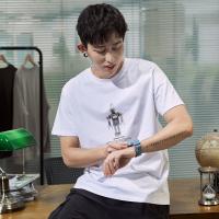 唐狮2020夏季新款短袖T恤男机器人卡通图案上衣学生纯棉打底衫潮