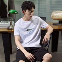 唐狮2020夏季新款短袖T恤男纯棉圆领半袖上衣学生港风潮流打底衫