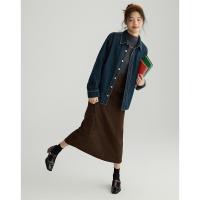 德玛纳牛仔衬衫女新款秋季气质法式上衣长袖时尚洋气复古衬衣