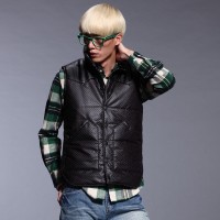 春装 唐狮男士立领棉背心 男休闲短款棉背...