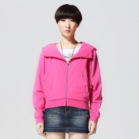 春装 唐狮女插片蝙蝠袖连帽短款卫衣 #1...