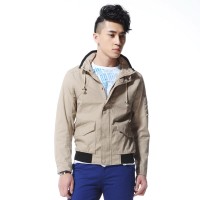 秋装 唐狮男士工装实用风格休闲纯棉连帽夹...