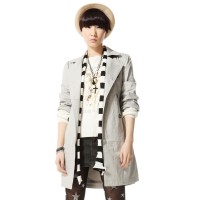 春装 唐狮女式修身版纯棉长款风衣 #11...