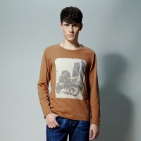 春装 唐狮正品男长袖复古怀旧印花T恤#6...