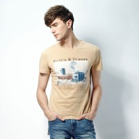 夏装 唐狮正品男怀旧照相机印花圆领短袖T...