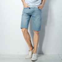 夏装 唐狮正品男腰头衬条纹牛仔中裤#61...